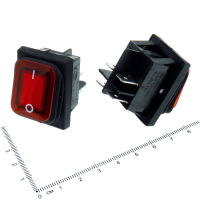 Фотография Переключатель клав. 25х21мм KCD4-201BN IP65 (4 ноги), 35-0189 , U=250V, I=30A, (ON - OFF) x 2, с под