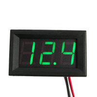 Фотография Вольтметр DC, 2 провода, в корпусе, Uизм.=4..30V Вольт (зелёное свечение)
