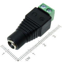 Фотография Питание 5,5/2,1 мм Гнездо, пластик, шнур, под винты (14-0315)