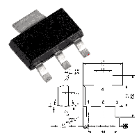 Фотография 1117-1.8 (AMS1117-1.8, N12A)    SOT-223,   Линейный регулятор U (Крен)