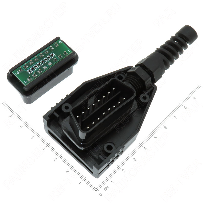 картинка Разъём OBD2 - 16M (со штырями) от магазина "РадиоМастер"