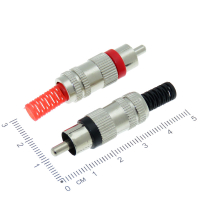 Фотография RCA Штекер, металл-пластик, шнур, под пайку 1-202