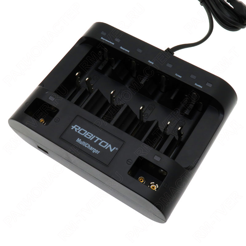 картинка Зар. устр. Robiton MultiCharger 2/4хАА/AAA/C/D 1/2x6F22, Ni-Cd, Ni-MH, автомат, таймер от магазина "РадиоМастер"