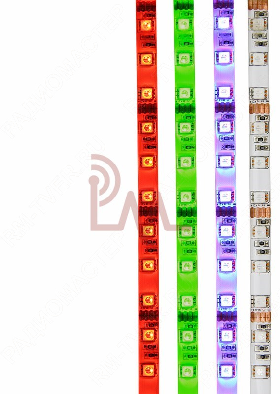 картинка Лента 5050 открытая IP20, 96шт/м, 12В, 23Вт/м RGB LS-LP5050RGB96 от магазина "РадиоМастер"