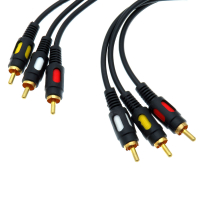 Фотография Шнур 3 х Штекер RCA <-> 3 х Штекер RCA, 1,5м, пластик качество (5-106 1,5)