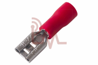 Фотография Клемма плоская изол. (гнездо 4,8мм) краснаяв ПВХ изоляции РПИ-М, VF 1.25- 187(8)