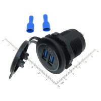 Фотография АЗУ врезное 2xUSB QС 3.0 с сенсорным выключателем GH-DS9