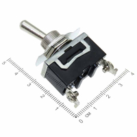 Фотография Тумблер-рычаг 30х13мм E-TEN 1021 (2 ноги), винт, с фиксацией, U=250V, I=15A, ON - OFF