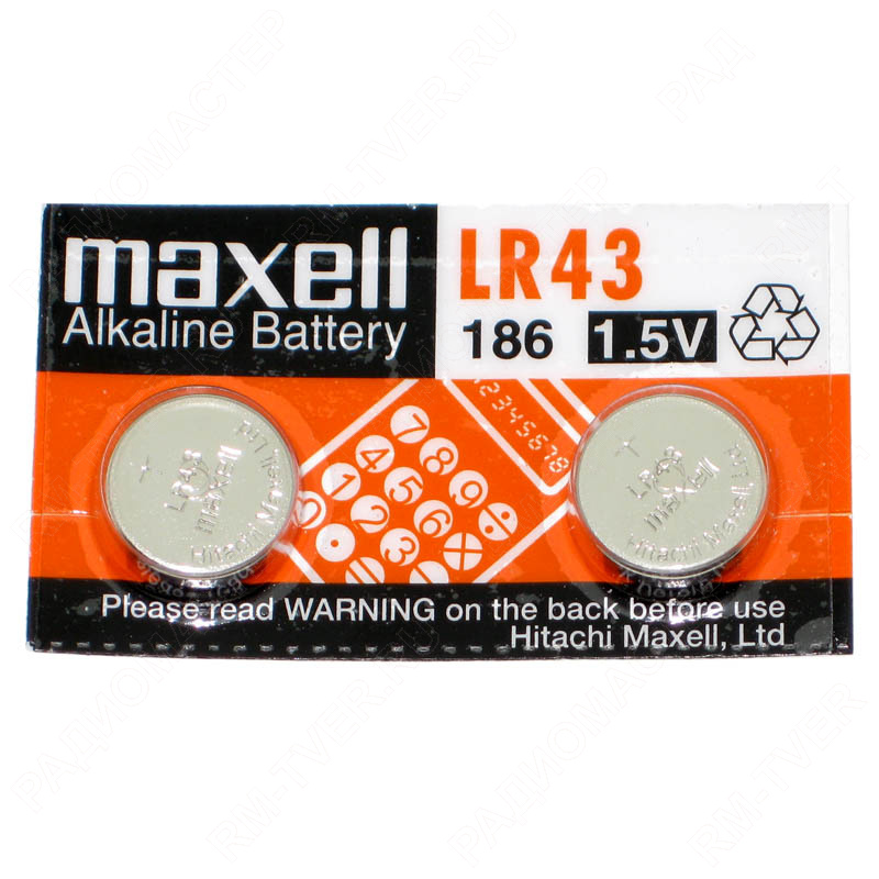 картинка Элемент питания G12, LR43, LR1142, 186, GP86A, 386, SR43W GP, MAXELL, Camelion от магазина "РадиоМастер"