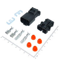 Фотография Разъёмы герметичные Штекер+Гнездо, 2pin, DJ7021Y-6.3 (АВТО), 10-0007 без проводов