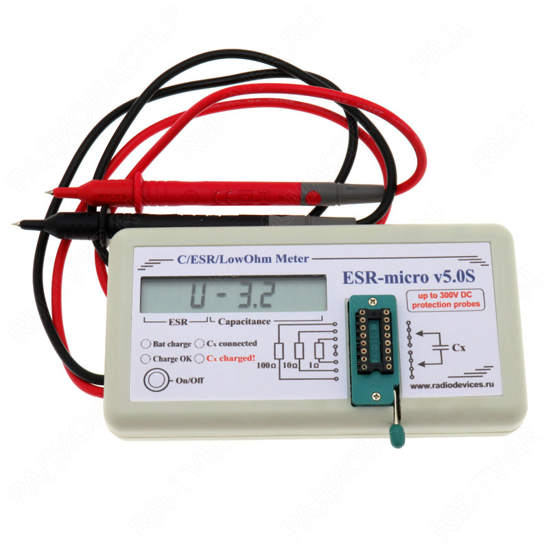 картинка ESR-micro E-5.0S  (Измер. ESR и ёмкости электролитов) от магазина "РадиоМастер"
