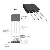 Фотография KBP210    KBP,   Мост, Vrrm(Vz)=1 000V, If(Izm)=2A, Vf=1,1V