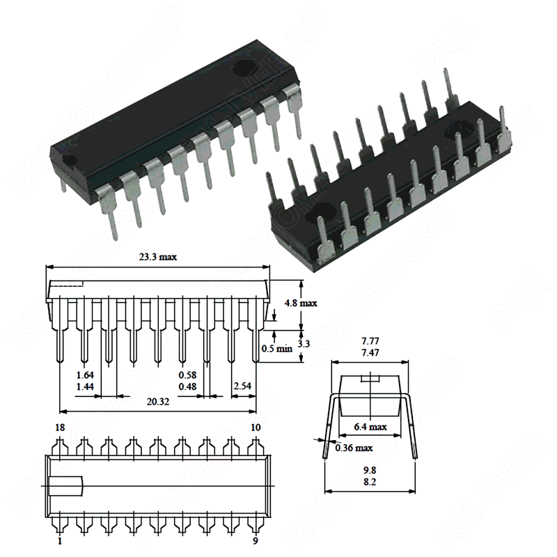 картинка TDA1074A    DIP-18,   Звуковая - рег-ка громкости (тембра и т.д.) от магазина "РадиоМастер"