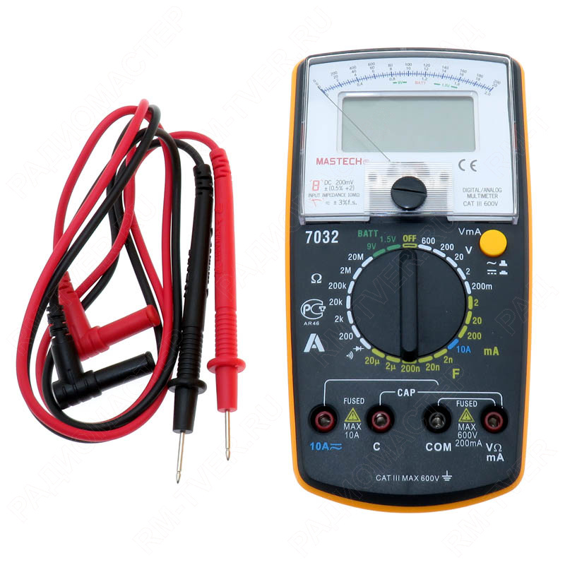 картинка Мультиметр Mastech MS7032 V, Ом, 10A, ~10A, C, Diode tes, Batt (БЕЗ СКИДОК) от магазина "РадиоМастер"
