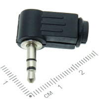 Фотография Аудио 3,5мм Штекер, угол, пластик, на кабель