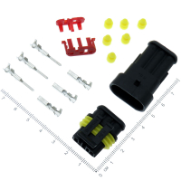 Фотография Разъёмы герметичные Штекер+Гнездо, 3pin, DJ7031-1,5 (АВТО), без проводов 10-0003(99385)