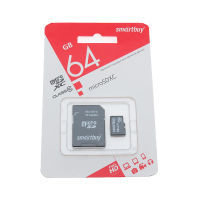 Фотография Карта памяти Micro SDHC 64Гб Smartbuy класс 10 с адаптером