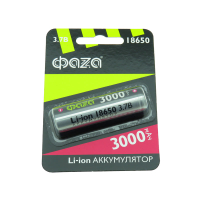 Фотография АКБ 18650 (ICR18650) Li-ion 3,7V 3000mAh без защиты ФАЗА (с пином)