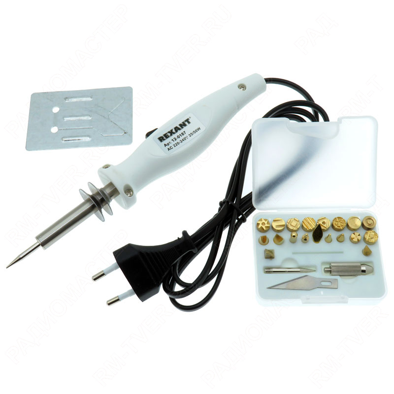 картинка Набор паяльник-выжигатель (21 насадка) 220V 20/50Вт (ZD-725B) REXANT от магазина "РадиоМастер"
