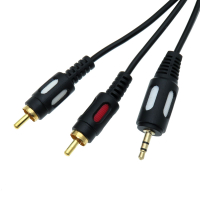 Фотография Шнур Штекер Аудио 3,5мм <-> 2 х Штекер RCA, позолота 17-4234, 3м.