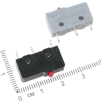 Фотография Микропереключатель 20х7мм с кнопкой (3 ноги), 38-0008, U=250V, I=5A, ON - ON без фиксации