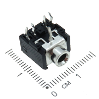 Фотография Аудио 3,5мм Гнездо стерео, пластик, монтажный на плату (TKX3-3.5-03 PCB jack)