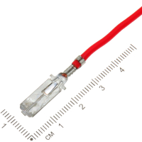 Фотография Клемма плоская (штекер 6,3мм) лужён., с проводом 1,5мм.кв. 7728