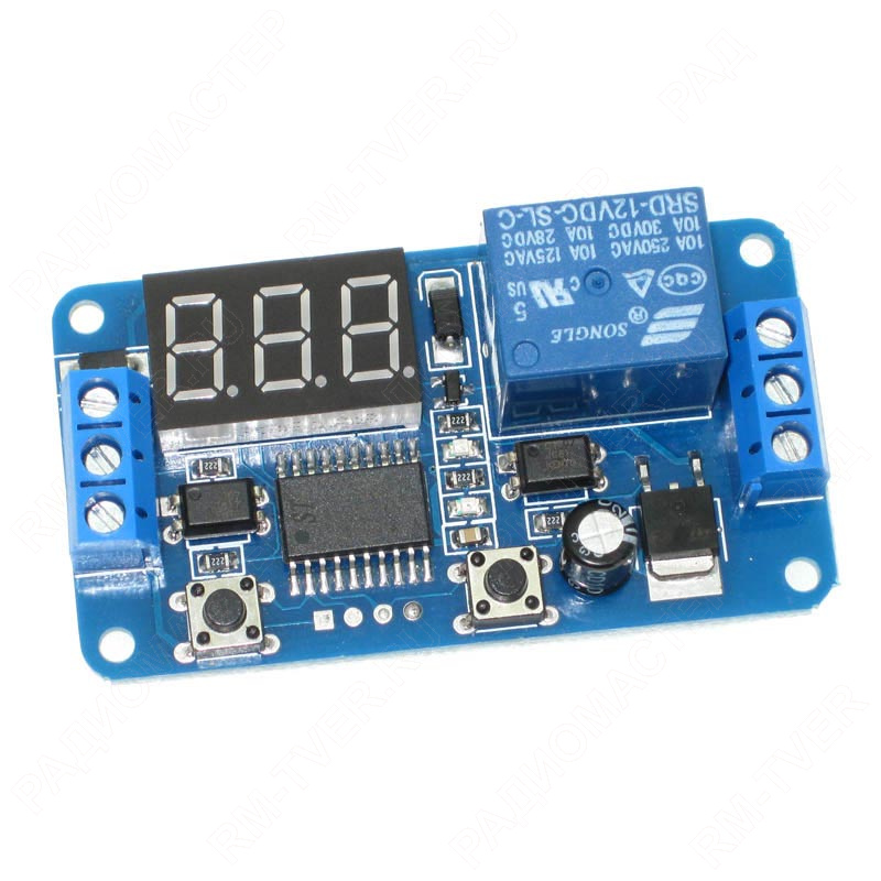 картинка Реле с задержкой выключения по времени 0-999сек 12V с дисплеем от магазина "РадиоМастер"