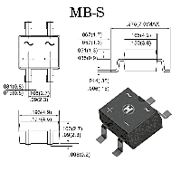 Фотография MB6S (=B6S)    MB-S,   Мост, Vrrm(Vz)=600V, If(Izm)=0,8A, Vf=1V