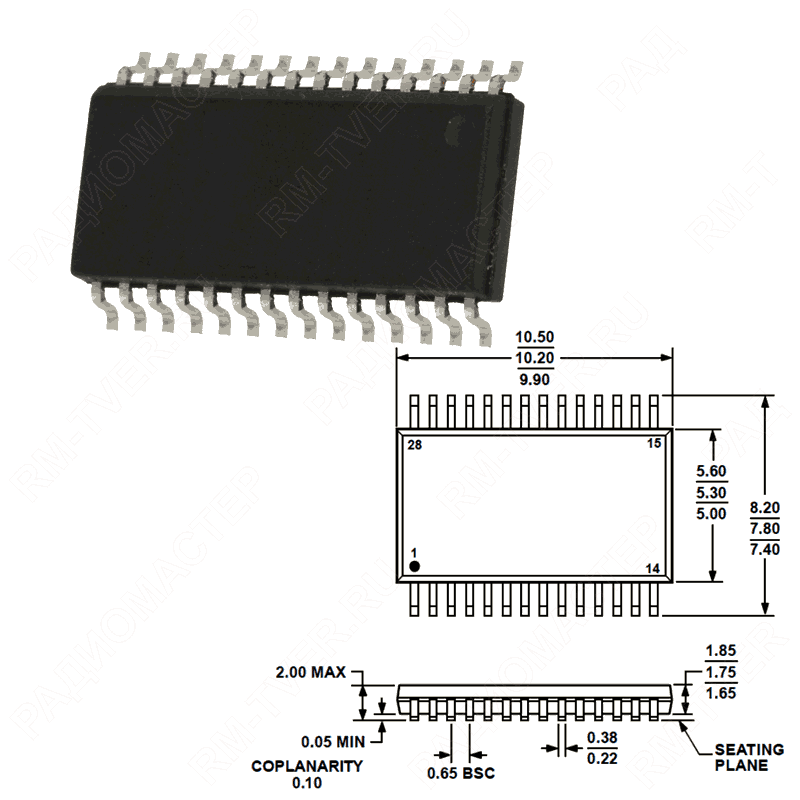 картинка BD37534FV    SSOP-28 (TSSOP-28 толщина 1 мм),   Звуковая - процессор от магазина "РадиоМастер"