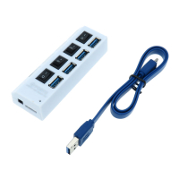 Фотография Разветвитель USB (USB HUB 3.0) на 4 порта с выключателями, SBHA-7304-W, H401A