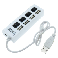 Фотография Разветвитель USB (USB HUB 2.0) на 4 порта с переключателем 