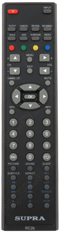 картинка Пульт ДУ Supra RC2b, RC13b, RC14b LCD TV от магазина "РадиоМастер"
