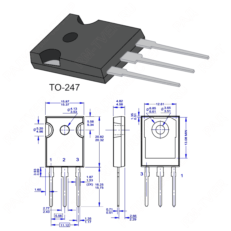 картинка IRG4PH50UD    TO-247,   IGBT-модуль с N-каналом+Диод, Vds(Vce)=1 200V, Id(Ic)=45A, Vgs(tr)=4,5V, Pd= от магазина "РадиоМастер"