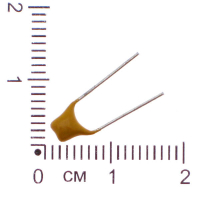 Фотография Конденсатор керамический выводной  1 мкФ, 50 В, к10-17б