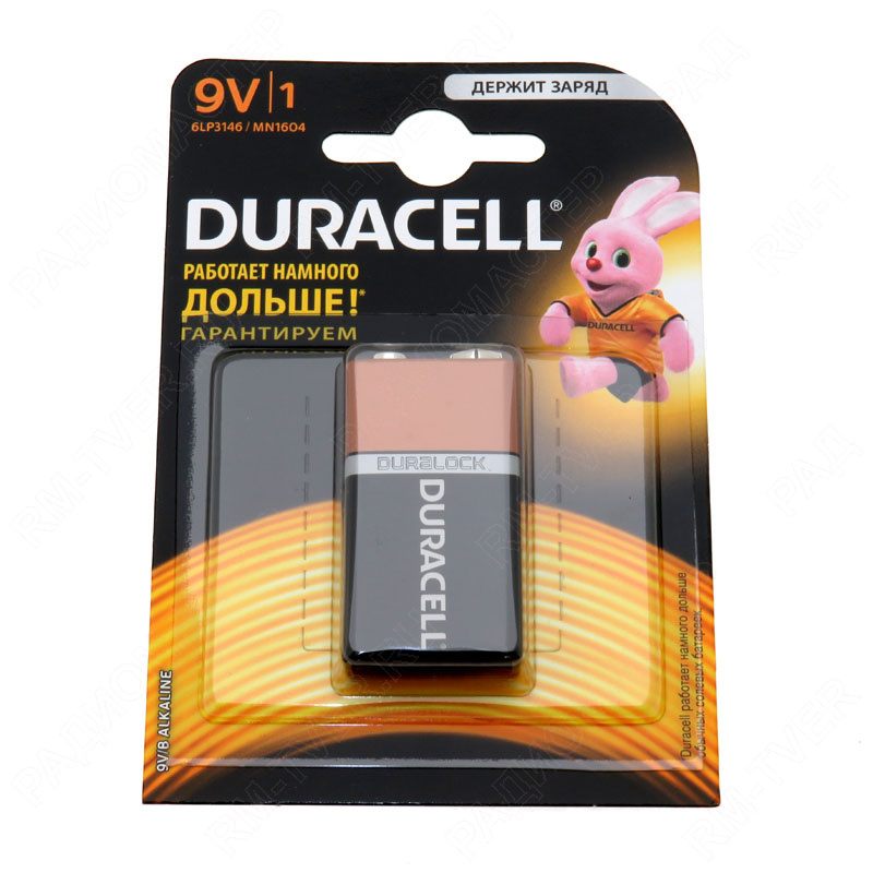картинка Элемент питания 6LR61 "крона" Alkaline DURACELL (MN1604/6LP3146) от магазина "РадиоМастер"