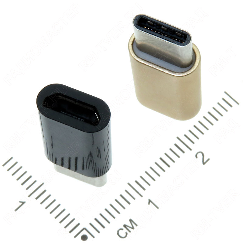 картинка Переходник Штекер Type-C <-> Гнездо Micro USB, RST468, 469 (60628) от магазина "РадиоМастер"