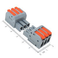 Фотография Клемма с рычагами разъёмная 3 полюса 0,14-4,0 мм2, STEKKER LD221-423
