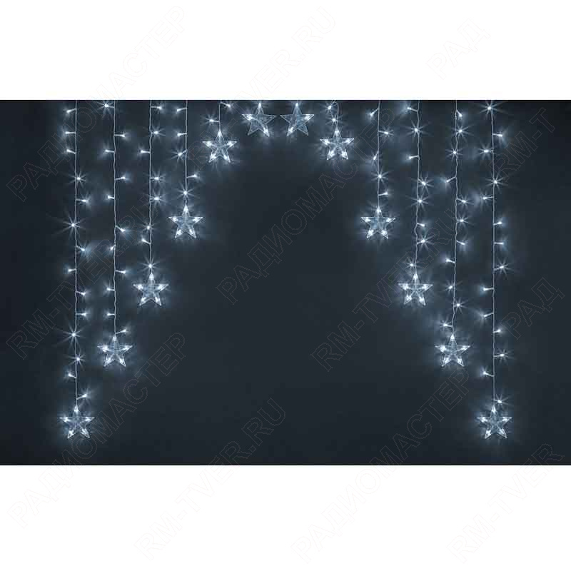 картинка Гирлянда светодиодная "Бахрома-арка" 136 светод, белый свет, 8 режимов, 2,5*0,8 м Navigator от магазина "РадиоМастер"