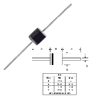 Фотография 10A10 MIC    R-6,   Выпрямительный, Vrrm(Vz)=1 000V, If(Izm)=10A, Vf=1,1V
