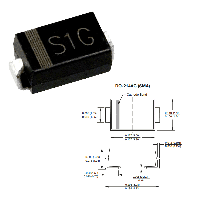 Фотография US1M    DO-214AC (SMA),   Шоттки, Vrrm(Vz)=1 000V, If(Izm)=1A