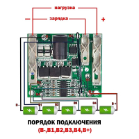 Фотография Модуль заряда и защиты Li-ion АКБ 18-21V 20A 5S BMS Makita (полная версия)