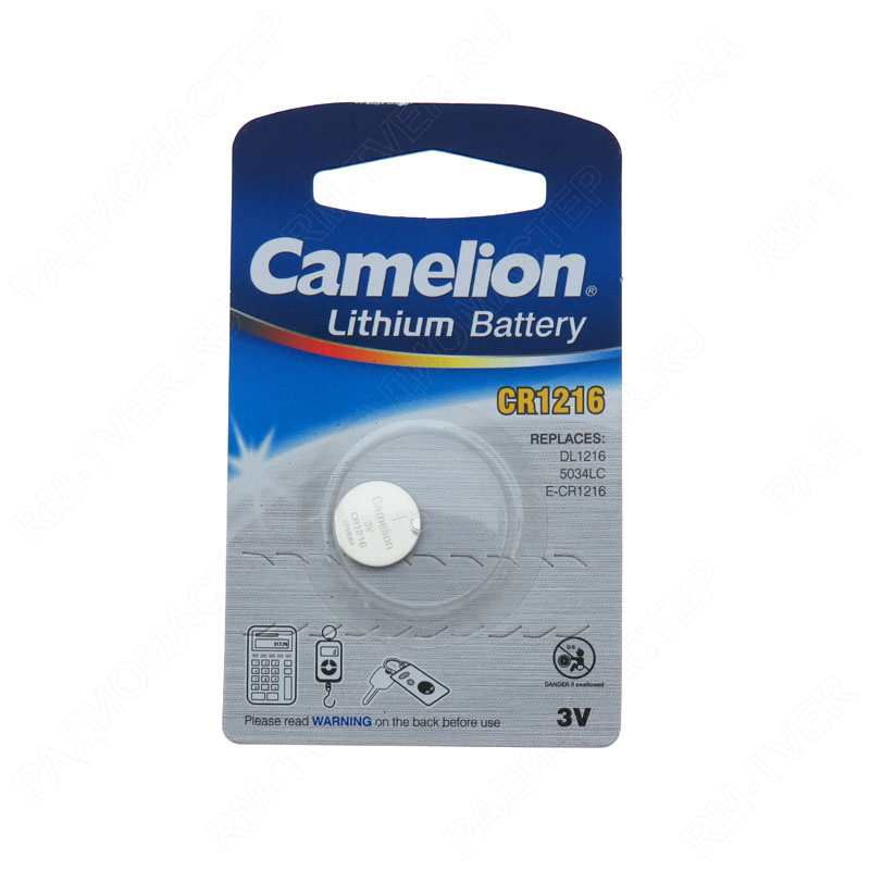 картинка Элемент питания CR1216 Lithium 3V Camelion от магазина "РадиоМастер"