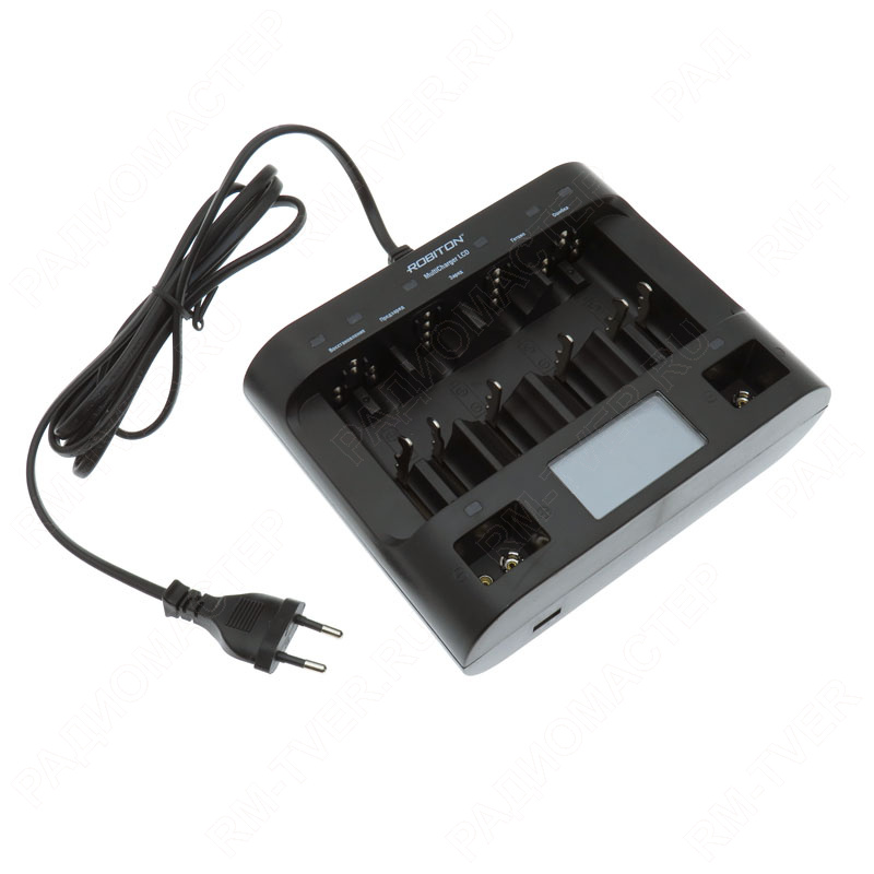 картинка Зар. устр. Robiton MultiCharger LCD 2/4хАА/AAA/C/D 1/2x6F22, Ni-Cd, Ni-MH, автомат, таймер от магазина "РадиоМастер"