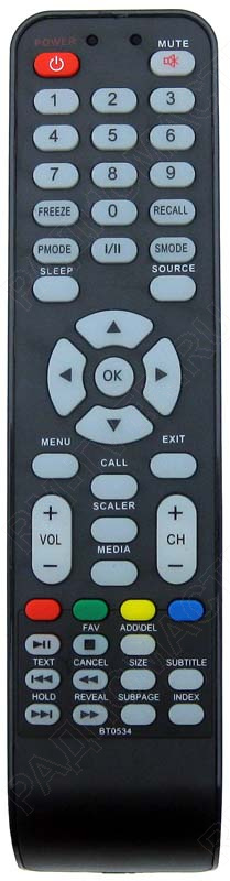 картинка Пульт ДУ Shivaki BT0534 STV-22L16, Akai A3001012 Polar 81LTV6004/7003/7103 [TV] от магазина "РадиоМастер"