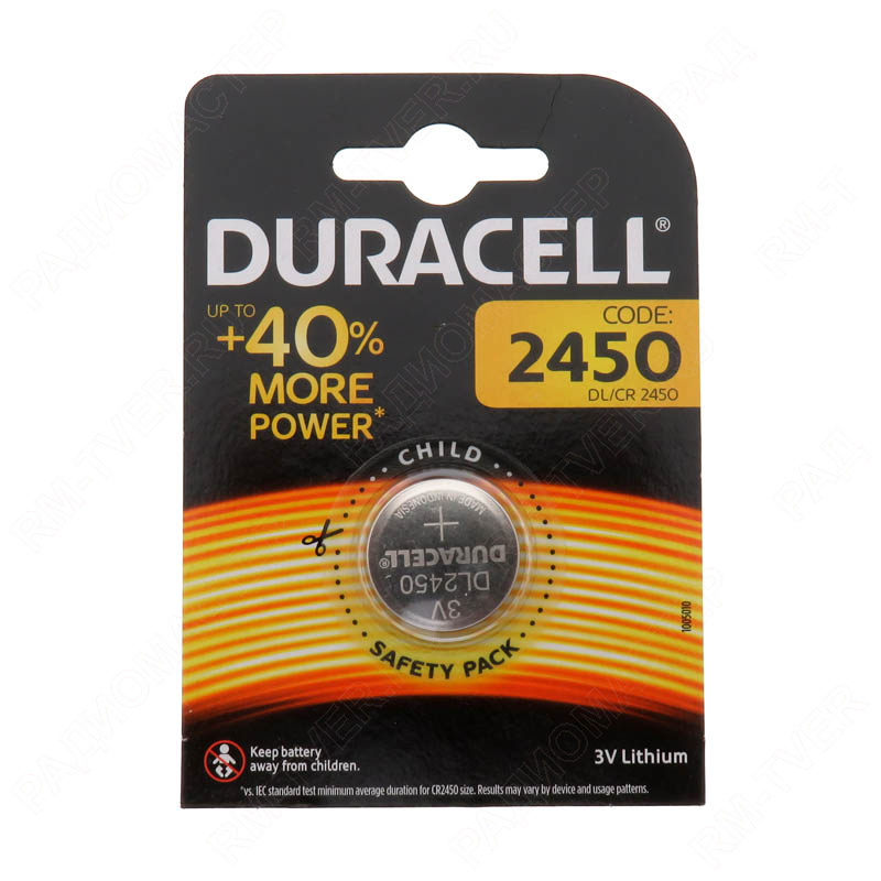 картинка Элемент питания CR2450 Lithium 3V DURACELL от магазина "РадиоМастер"