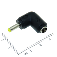 Фотография Переход питания 4,0/1,7 мм штекер угловой <-> 5,5/2,5 мм гнездо пластик
