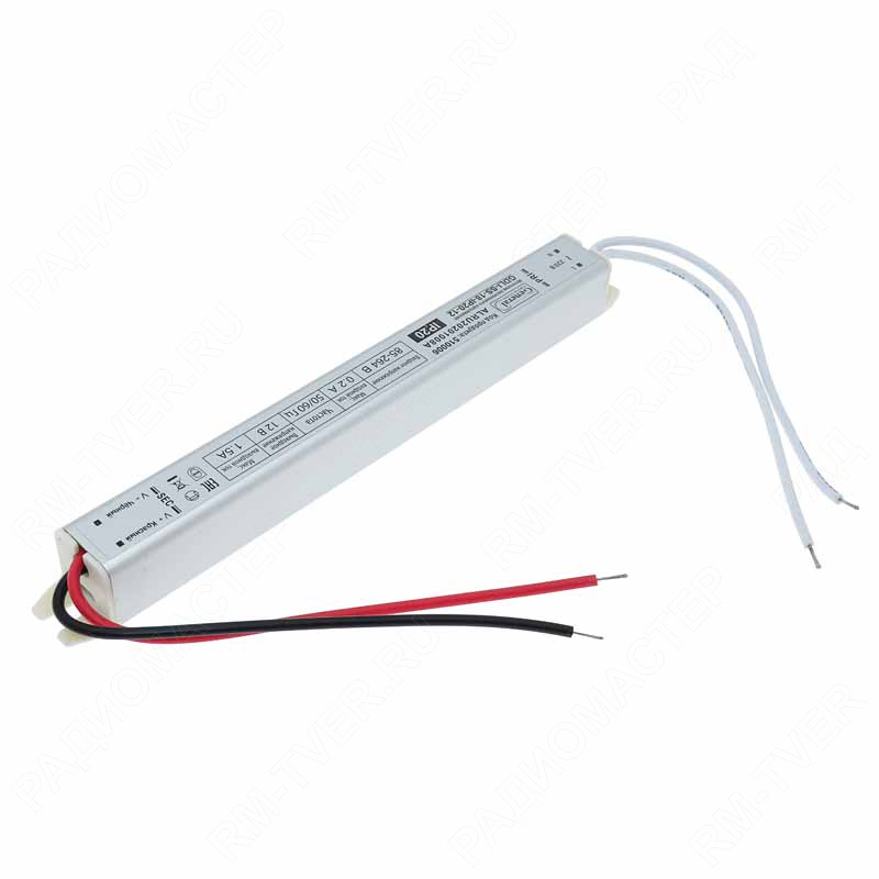 картинка БПС встраиваемый 12V,  1,5А, 18W, металл, GDLI-SS-18-IP20-12, Super slim  от магазина "РадиоМастер"