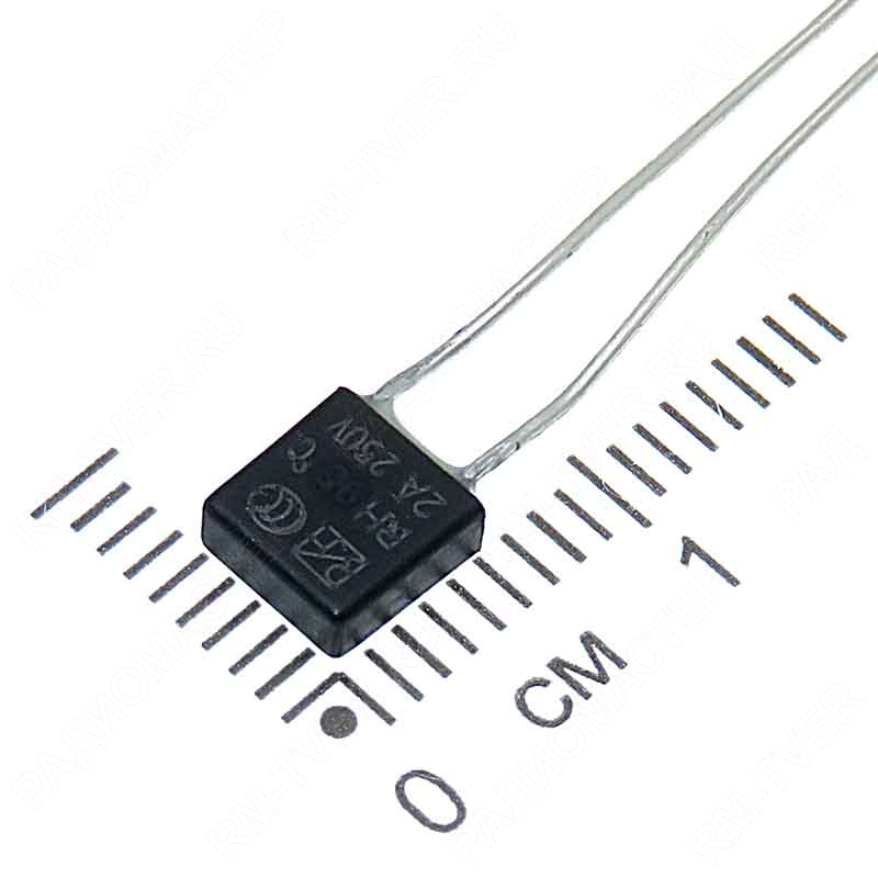картинка Термопредохранитель  2А RH 110°C 250V (Termo fuse DIP) от магазина "РадиоМастер"