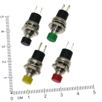 Фотография Кнопка Диам.=7мм PBS10B (2 ноги), ON без фиксации - OFF (на замыкание)